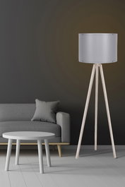 Opviq Lámpara de Pie Escandinava Crema y Gris